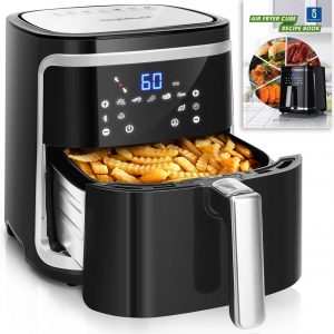 Aigostar Cube 30IBT - XXL Digitaal Airfryer - 7L Hetelucht Friteuse - Receptenboek - Zwart