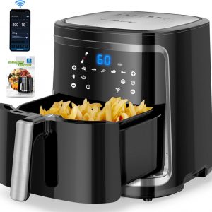 Aigostar Cube Smart 30XQF - Smart Airfryer met kookboek - Heteluchtfriteuse - 7L - Via de App bedienbaar - Zwart