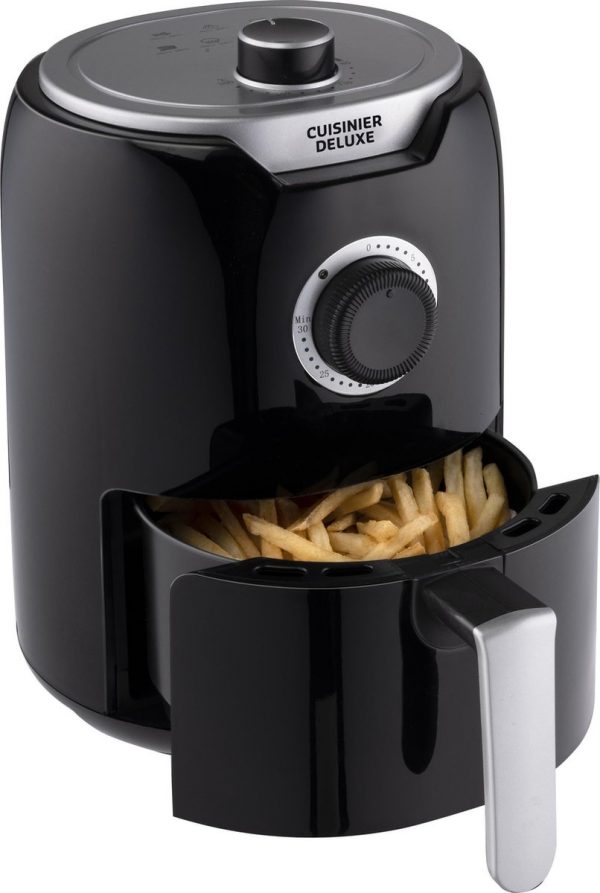 Cuisinier Deluxe Hetelucht friteuse - Airfryer - Gezond Frituren - Hetelucht Frietpan - met Timer - 2 Liter