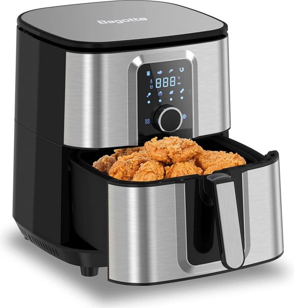 OnSale!Bagotte-Digitale Family Aerofryer-airfryer- 5.5 Liter XXL - Heteluchtfriteuse-Digitaal display met tiptoetsen-8 Automatische programma's